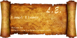Lampl Elemér névjegykártya